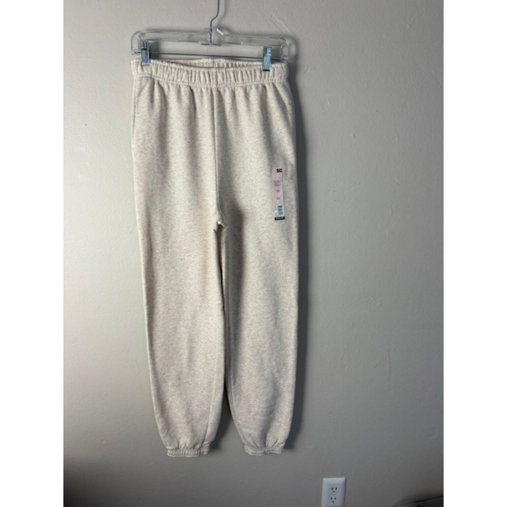 SO Favorite Fleece Joggers Oatmeal Heather High Waisted Sweatpants XS New